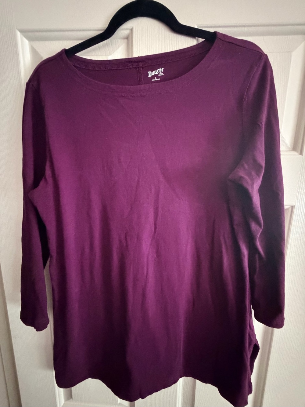 Duluth Trading Co Long Sleeve Crewneck Top - Plum